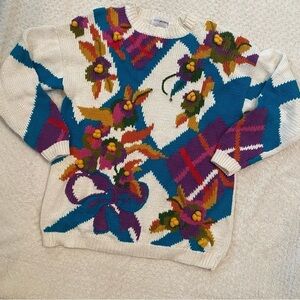 YARN works colorful knit sweater